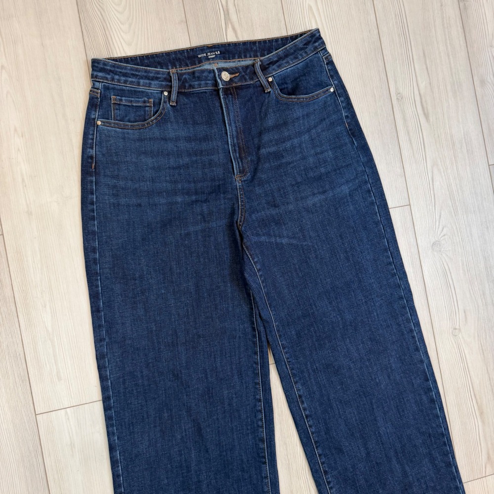 Chicos Wide Jean 2.5 US 14 Dark Wash Wide Leg High Rise Denim Jeans Blue Womens - Picture 2 of 10